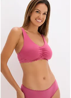 Lot de 2 soutiens-gorge bralette coton et dentelle, bonprix