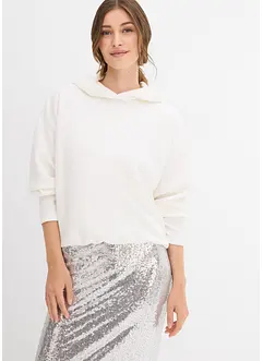 Sweat à capuche légèrement brillant en viscose mélangée, bonprix