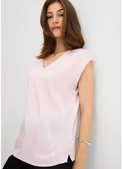 Blouse manches courtes en satin brillant, bonprix