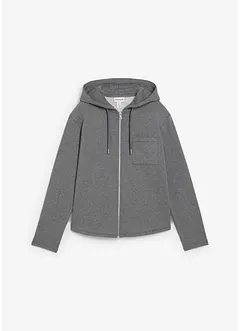 Sweat zippé à capuche en matière néoprène douce, bonprix