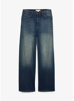 Jean droit et loose, taille haute, peu extensible, bonprix