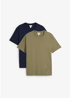 Lot de 2 T-shirts 100% coton, bonprix