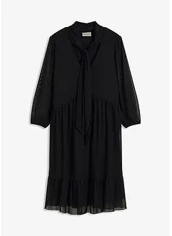 Robe en jersey mesh à col lavallière, bonprix