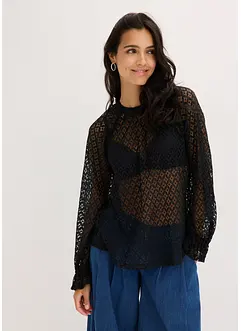 T-shirt en dentelle à volants, bonprix
