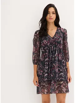 Robe en jersey et mesh à volants, bonprix