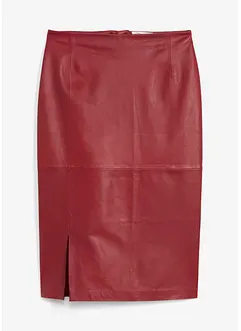 Jupe en cuir fendue sur le côté, bonprix