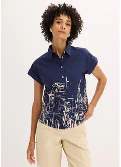 Chemisier manches courtes oversize en coton, bonprix