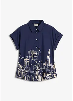 Chemisier manches courtes oversize en coton, bonprix