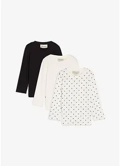 Lot de 3 T-shirts manches longues 100% coton, bonprix