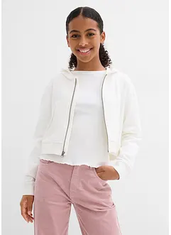Sweat zippé à capuche 100% coton, bonprix