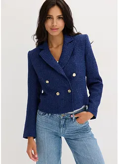 Blazer court effet tweed à boutonnage croisé, bonprix
