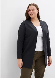 Long gilet molletonné en coton mélangé, bonprix