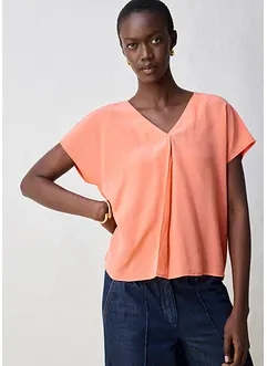 T-shirt avec soie et empiècement tissé, bonprix