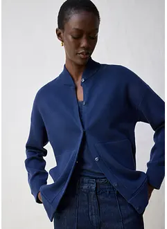 Gilet en maille oversize, coton et laine mérinos, bonprix