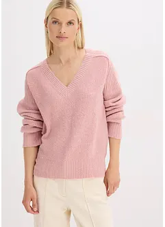 Pull col V oversize, bonprix