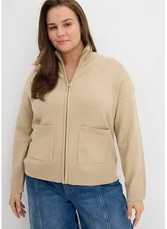 Gilet zippé en maille, bonprix