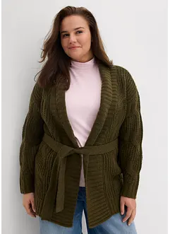 Gilet en grosse maille à motif torsadé, bonprix