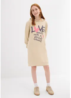 Robe en molleton à capuche 100% coton, bonprix