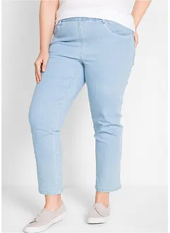 Lot de 2 pantalons 7/8 droits, taille mi-haute élastiquée, bonprix