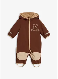 Combinaison bébé en softshell avec doublure sherpa et capuche, bonprix