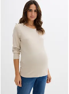 Lot de 2 T-shirts côtelés de grossesse 100% coton, bonprix