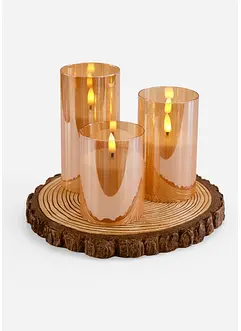 Figurines déco avec bougies LED (ens. 3 pces), bonprix