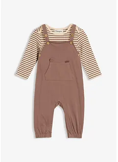 Salopette côtelée avec body 100% coton (ens. 2 pces), bonprix