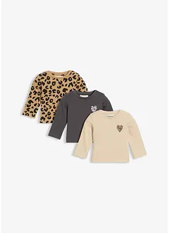 Lot de 3 T-shirts longs 100% coton, bonprix
