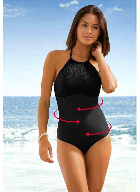 Maillot 1 pièce sculptant féminin - noir