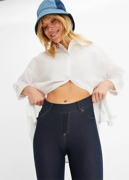 Ce legging effet jean met en valeur vos jambes bleu denim