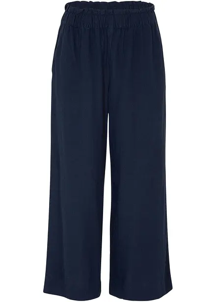 Jupe-culotte en lin, longueur mollet