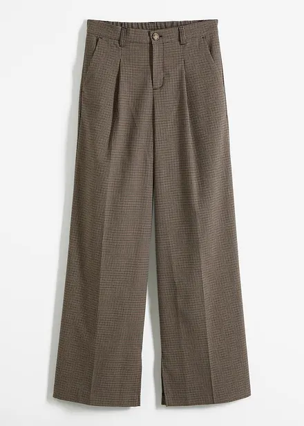 Pantalon à pinces et carreaux, chaîne amovible