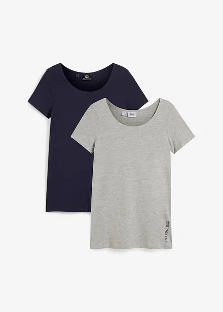 Lot de 2 T-shirts longs avec inscription