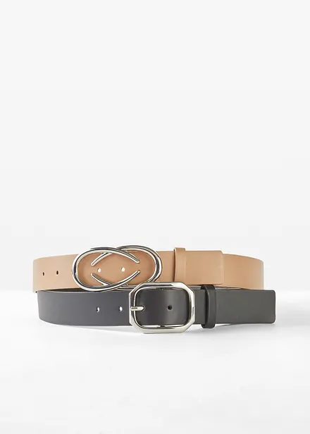 Lot de 2 ceintures avec 2 boucles interchangeables