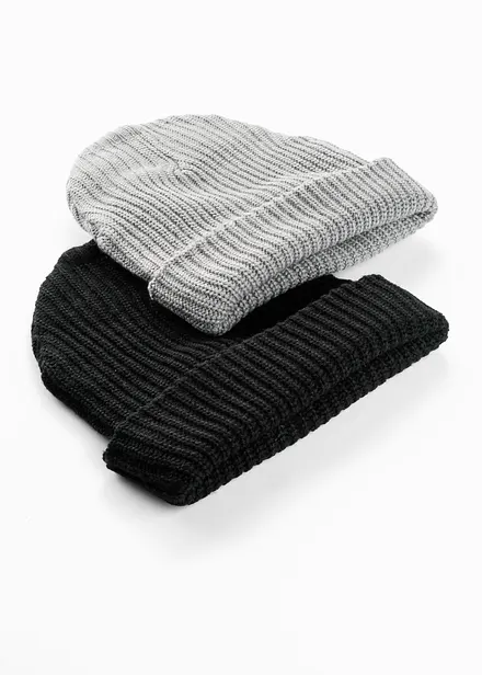 Lot de 2 bonnets en maille