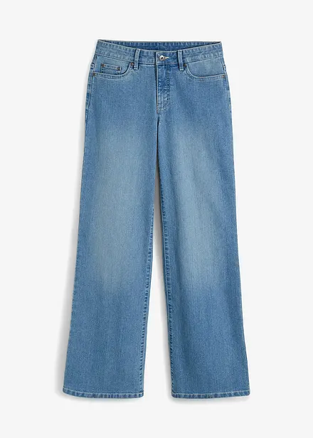 Jean large taille mi-haute, extensible