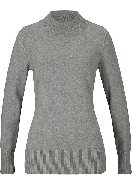 Pull basique en fine maille à col montant