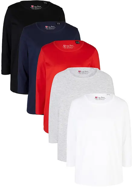 Lot de 5 T-shirts manches 3/4