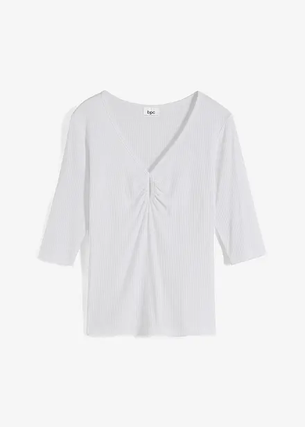 T-shirt côtelé en viscose douce