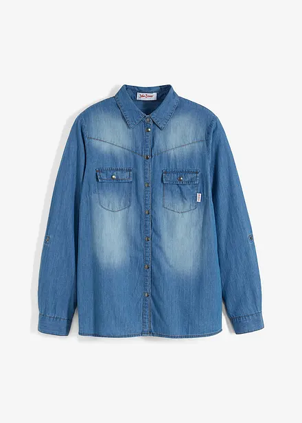 Chemise en jean avec boutons-pression, manches longues