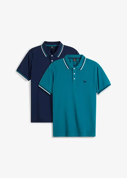 Lot de 2 polos en maille piquée 100% coton