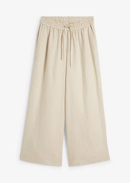Pantalon palazzo 100 % lin