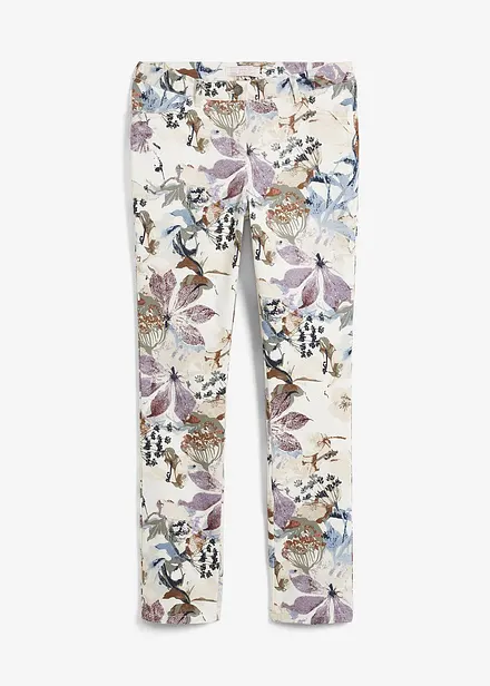 Pantalon extensible imprimé fleurs