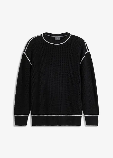 Pull en coton recyclé majoritaire, Loose Fit