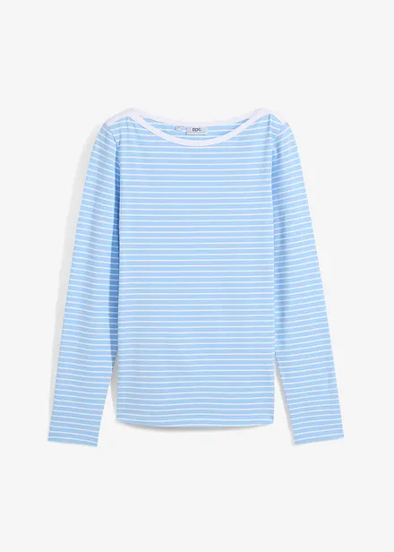 T-shirt manches longues rayé col bateau