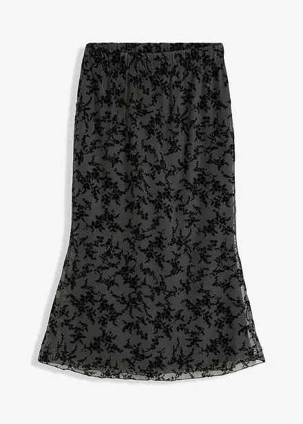 Jupe midi en mesh
