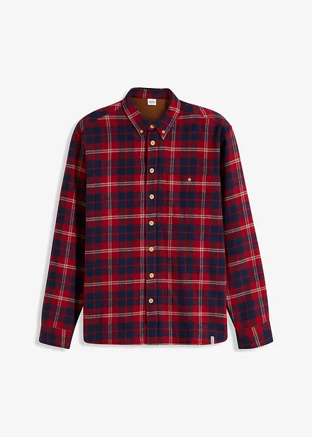 Chemise manches longues en flanelle de coton avec doublure chaude