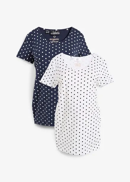 Lot de 2 T-shirts de grossesse en coton
