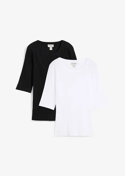 Lot de 2 t-shirts en coton côtelé