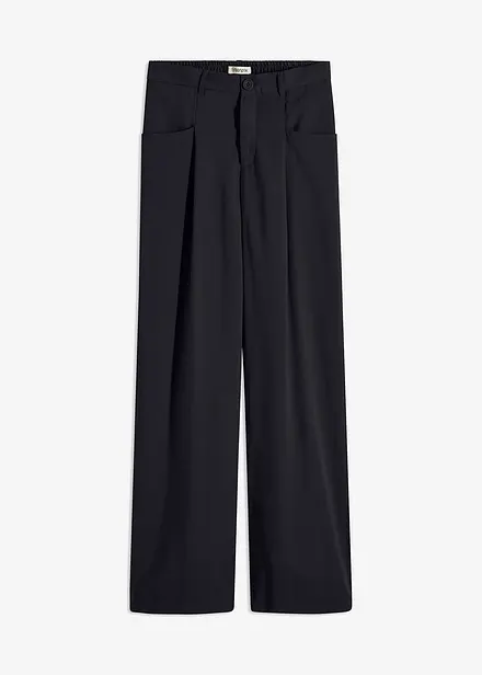 Pantalon palazzo à taille élastiquée